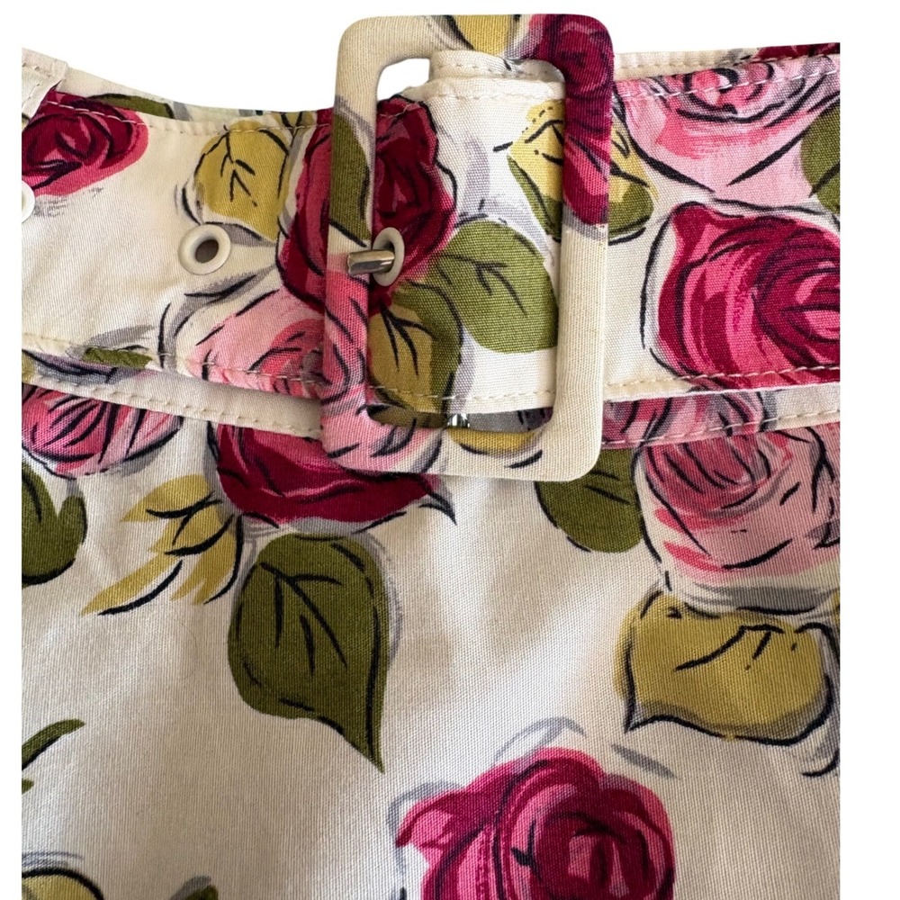 Ashley O'Rourke Floral Rose Midi Skirt Belted Tulle Petticoat Pink Ivory 17W - Picture 3 of 8